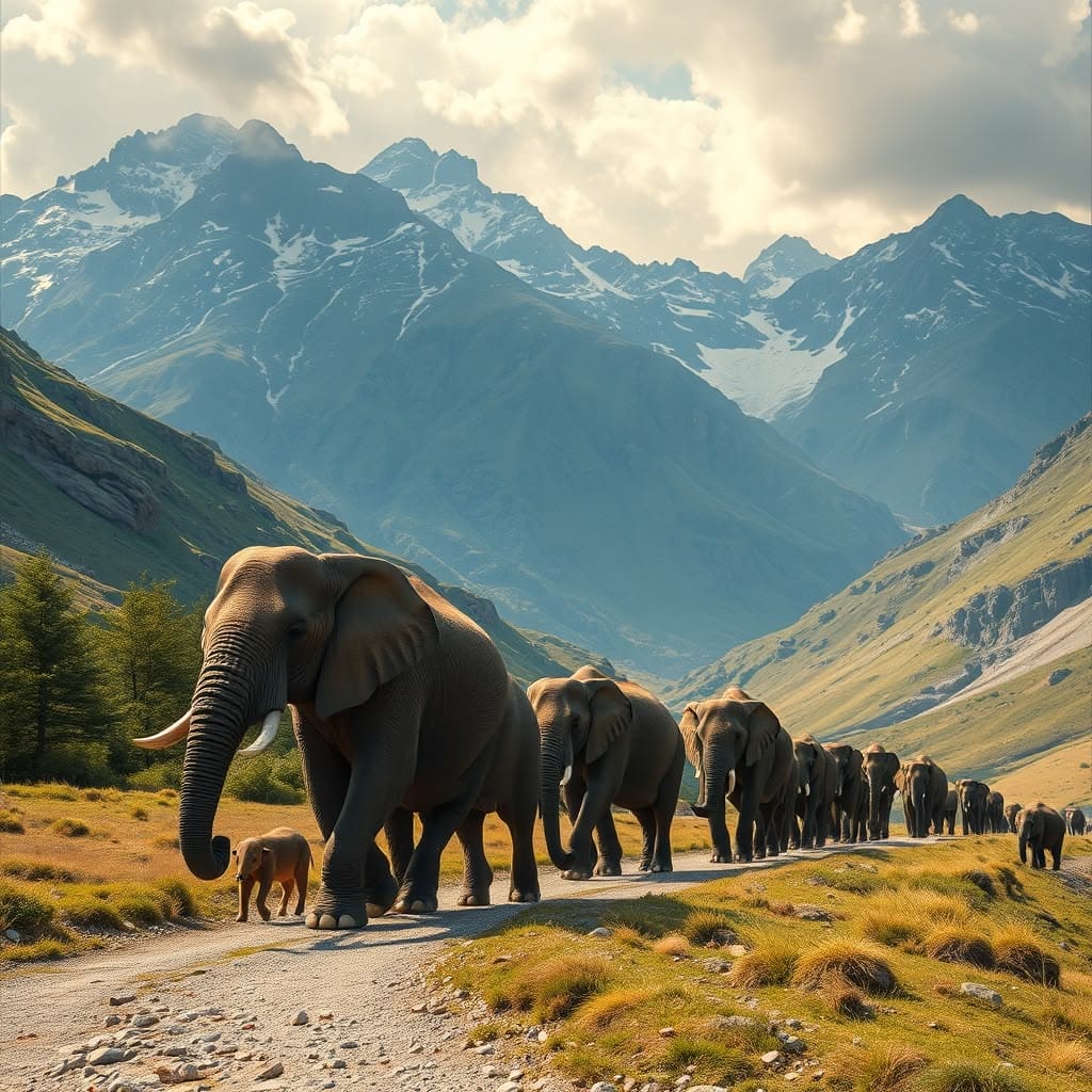 Exploring Hannibal's Journey Through the Alps with Elephants